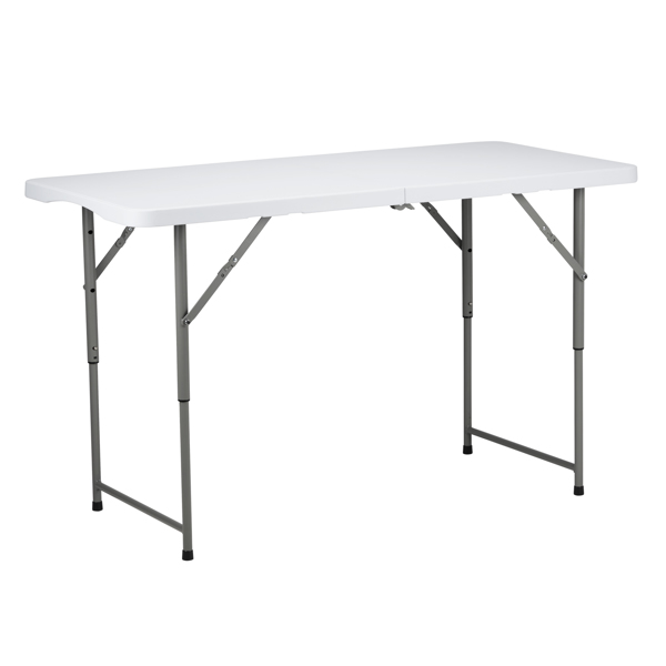 4ft Foldable Lift Patio Plastic Table White