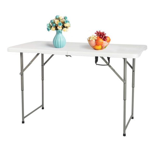 4ft Foldable Lift Patio Plastic Table White