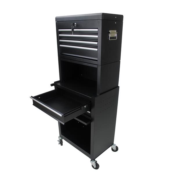 High Capacity Rolling Tool Chest with Wheels and Drawers, 6-Drawer Tool Storage Cabinet--BLACK