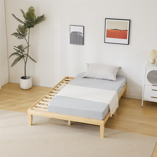 Basic bed frame solid wood color Full 197.2*136*30.5cm wooden bed