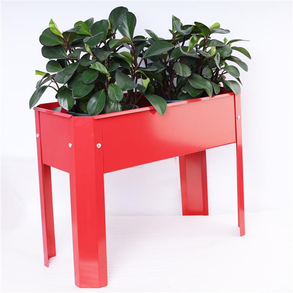 Elevated garden bed.metal elevated outdoor flowerpot box.suitable for backyard and terrace.large flowerpot.suitable for vegetable and flower Red x 2