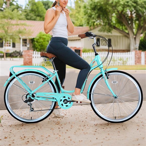 7 Speed, Steel Frame, Multiple Colors 26 Inch Ladies Bicycle