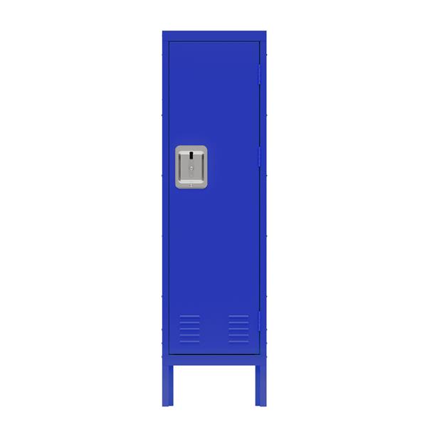 1 Door Tall Single Metal Locker-Retro Style Storage Cabinet--Industrial Furniture--For Living Room/Bedroom/Storage Room/Gym/School--Blue