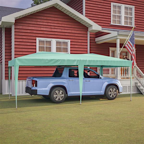 10'x20'  Pop Up Canopy Outdoor Portable Party Folding Tent with 6 Removable Sidewalls + Carry Bag + 6pcs Weight Bag Green