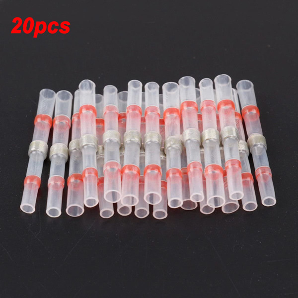 20 PCS Welded Sealing Sleeve Heat Shrink Waterproof Wire Connector Butt Terminal