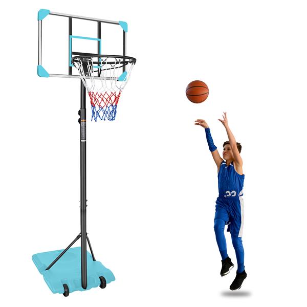 Portable Basketball Goal System with Stable Base and Wheels, use for Indoor Outdoor teenagers youth height adjustable 5.6 to 7ft Basketball Hoop 28 Inch Backboard