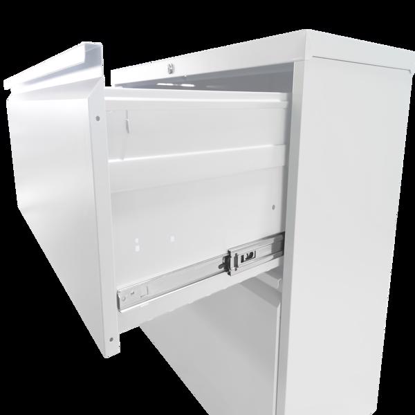 Lateral File Cabinet 3 Drawer, White Filing Cabinet with Lock, Lockable File Cabinet for Home Office, Locking Metal File Cabinet for Legal/Letter/A4/F4 Size