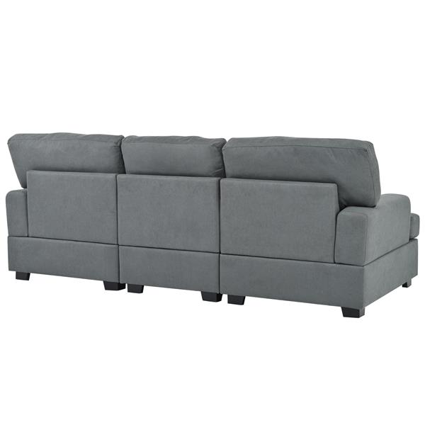 3 Seat Sofa with Removable Back and Seat Cushions and 4 Comfortable Pillows