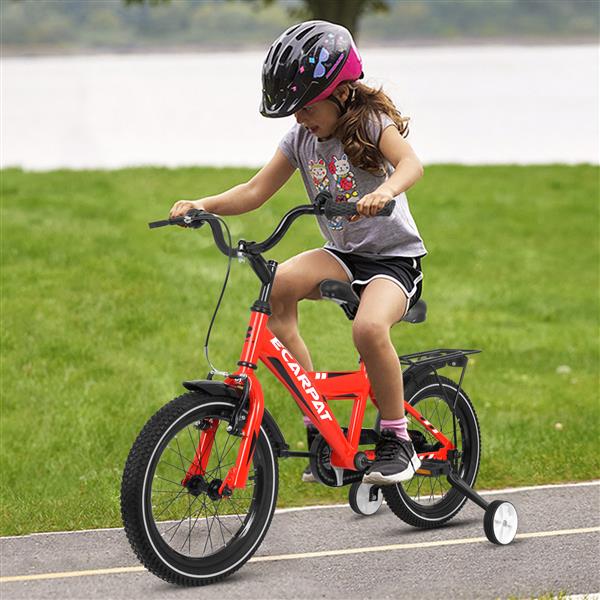 A14115 Kids Bike 14 inch for Boys & Girls with Training Wheels, Freestyle Kids' Bicycle with fender and carrier.