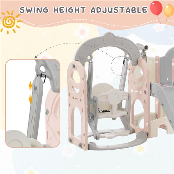 Toddler Slide and Swing Set 8 in 1, Kids Playground Climber Slide Playset with Basketball Hoop  Combination for Babies Indoor & Outdoor