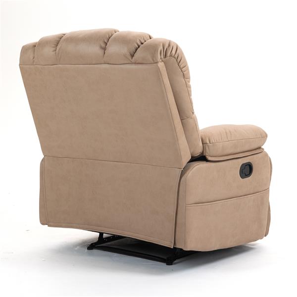 Large Manual Recliner Chair in Fabric for Living Room, Yellow