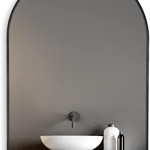 Black 20x30 INCH Metal Arch Barhroom mirror