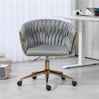 Modern design the backrest is hand-woven Office <b style=\\'color:red\\'>chair</b>,Vanity chairs with wheels,Height adjustable