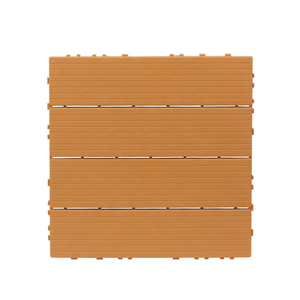 Plastic Interlocking Deck Tiles, 27 Pack, 11.4"x11.4" Waterproof Flooring Tiles for Indoor and Outdoor, Patio Floor Decking Tiles for Porch Poolside Balcony Backyard, Light Brown