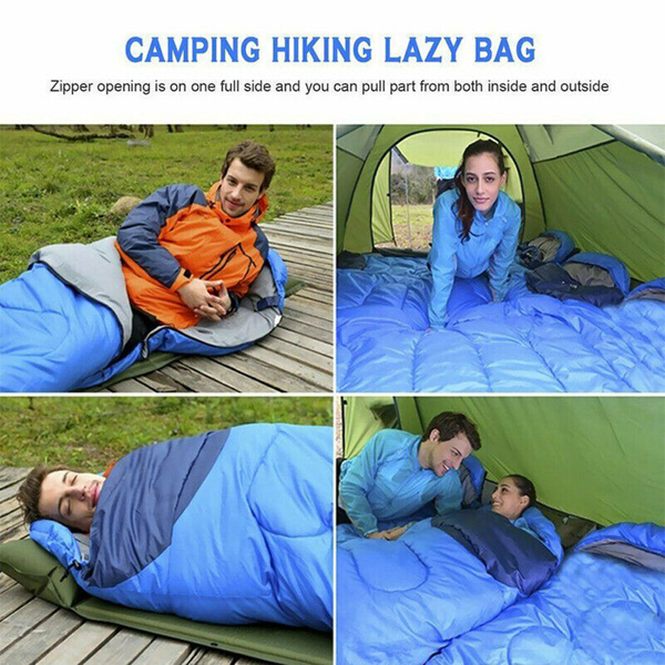 2 People Double Sleeping Bag Outdoor Camping Season Carry Bag Waterproof Hiking