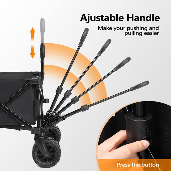  42*22*36inch Black  Garden Folding Cart