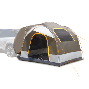 SUV Camping Tent, Outdoor SUV Tent with Double Doors for 5 Person, Waterproof PU2000mm Double Layer Tent for Outdoor Travel, Green & Gray