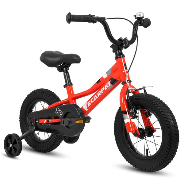 Kids' Bike 12 Inch Wheels, 1-Speed Boys Girls Child Bicycles For2-4Years, With Removable Training Wheels Baby Toys, Front V Brake, Rear Holding Brake