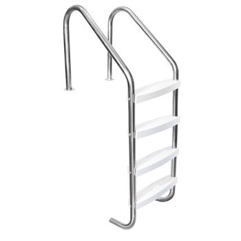 4 Step Swimming Pool Ladder, Stainless Steel Pool Steps for Inground Pools, Pool Stairs with Anti-Slip Plastic Pads, Easy to Assembly and Climb (InGround 4 Step Ladder)