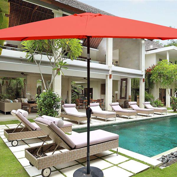 6 x 9ft  Patio Umbrella Outdoor  Waterproof Umbrella with Crank and Push Button Tilt without flap for Garden Backyard Pool  Swimming Pool Market