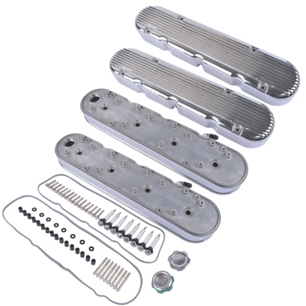 Aluminum Polished Valve Covers JM8082-2P for Chevy Small Block V8 GEN III/IV LS