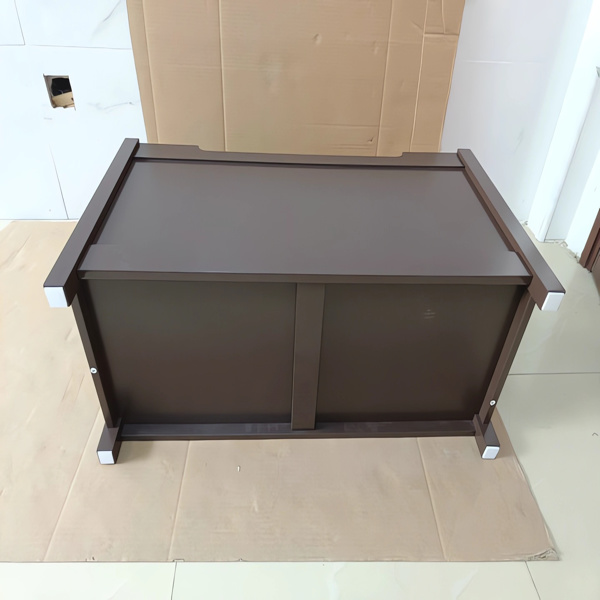 Wooden storage box,, with safety hinge cover