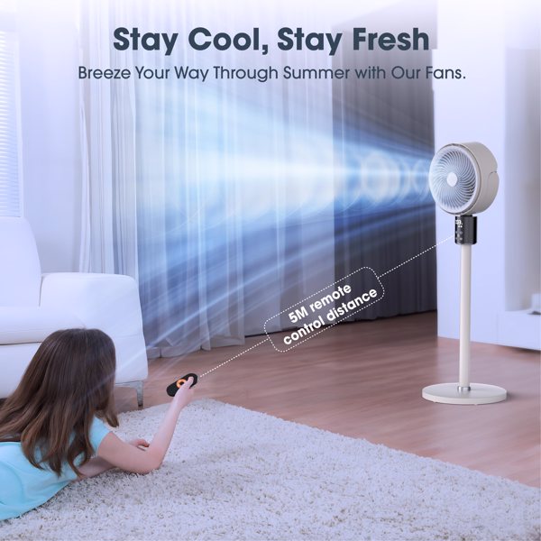 Standing Fan with Remote, Fans Oscillating with 12H Timer, 36-50db Floor Fans for Home Bedroom, Pedestal Fan Oscillating with 3 Speeds, Touch+Remote Control, 70°+90°(Amazon Walmart banned)