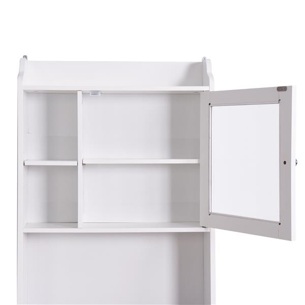 Modern Over The Toilet Space Saver Organization Wood Storage Cabinet for Home, Bathroom -White