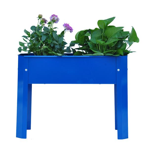 Elevated garden bed metal elevated outdoor flowerpot box  suitable for backyard and terrace  large flowerpot  suitable for vegetable and flower  Blue*2