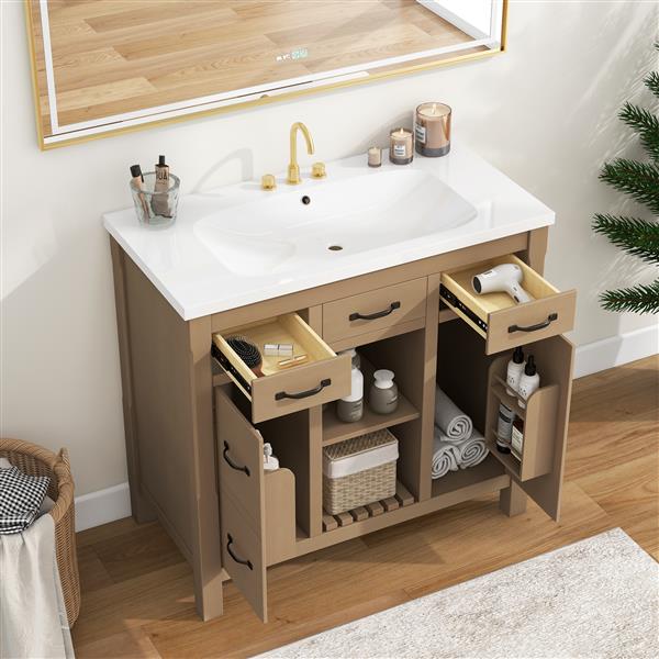 36''Bathroom Vanity with Undermount Sink,Modern Bathroom Storage Cabinet with 2 Drawers and 2 Cabinets,Solid Wood Frame Bathroom Cabinet