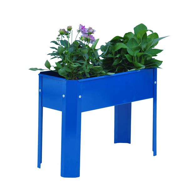 Elevated garden bed metal elevated outdoor flowerpot box  suitable for backyard and terrace  large flowerpot  suitable for vegetable and flower  Blue*2