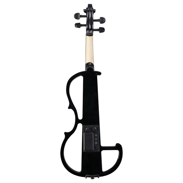 Full Size 4/4 Bunnel Edge Electric Silent Violin with Case Bow Rosin Headphone Connecting Line Black