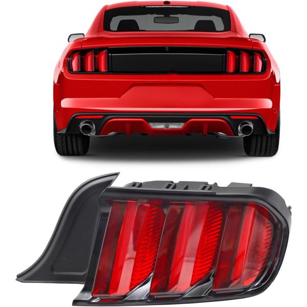 Tail Lights Assembly Compatible with 2015-2020 Ford Mustang Full LED Red Lens Right Passenger Side