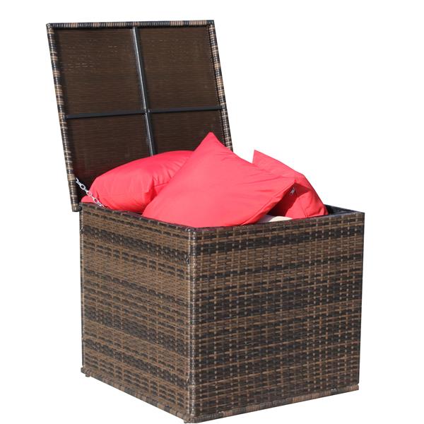 Wicker Patio Furniture Storage Box (Brown )