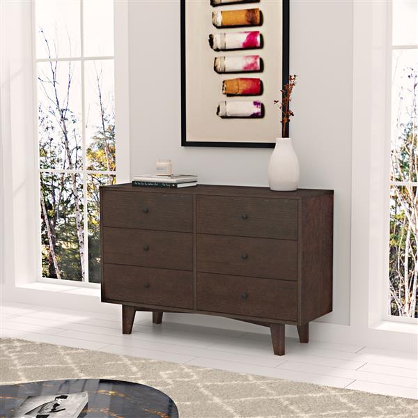 Solid Wood spray-painted drawer dresser bar,buffet tableware cabinet lockers buffet server console table lockers, retro round handle, applicable to the dining room, living room,kitchen corridor auburn