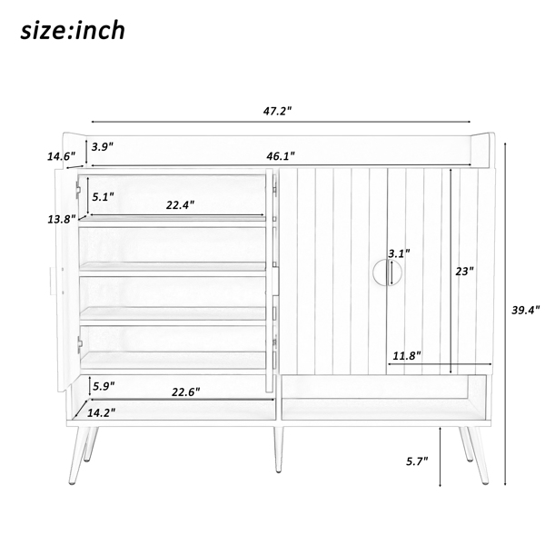 U-Can Shoe Cabinet with Doors, 11-Tier Shoe Storage Cabinet with Adjustable Shelves, Modern Wooden Shoes Shoe Storage Organizer for Entryway, Living Room, Hallway