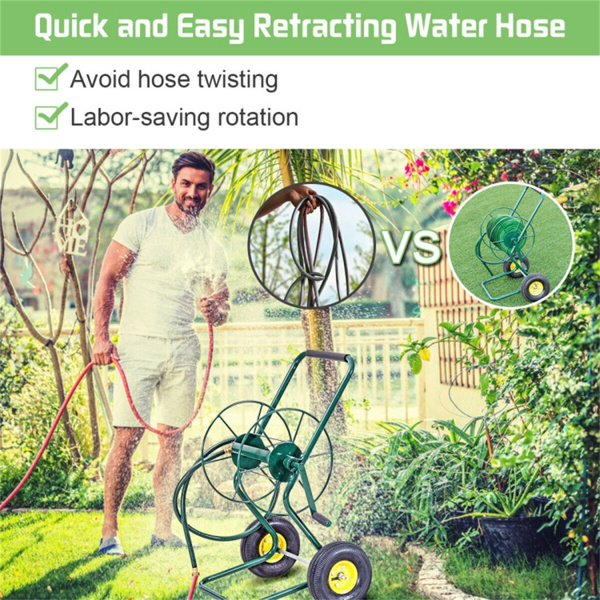 Garden hose reel truck, capable of accommodating up to 200 feet of 3/4 "hos