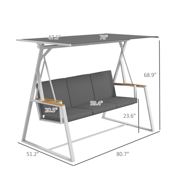 3-Seat Outdoor Porch Swing