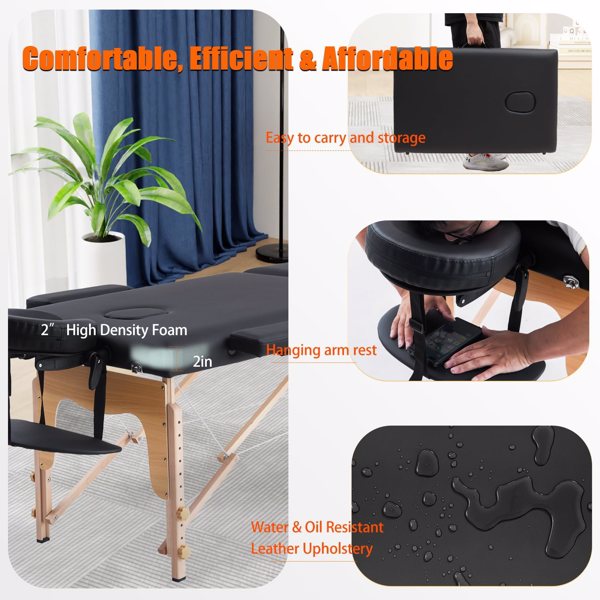 Massage Table Portable with Neck Stretcher, 84 inch Massage Bed Adjustable Lash Bed Massage Bed Tattoo Table for Eyelash Extensions Beauty Tattoo