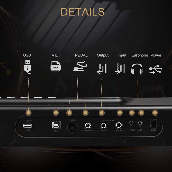 [AM not for sale] Glarry GPP-106 88 Key Folding Piano Semi-Weighted Standard Keyboards Digital Piano with MIDI Bluetooth, Handbag，Headphone，for Piano Lover Black color