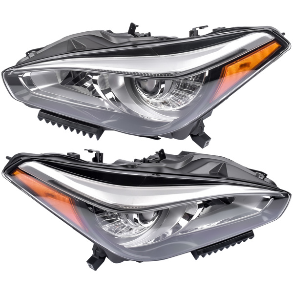 Pair Front Headlight Headlamp Assembly Non AFS Full LED For Infiniti Q70 Sedan 2015-2019 Driver+Passenger Side 260604AP0A 260604AP0B 260104AP0A 260104AP0B