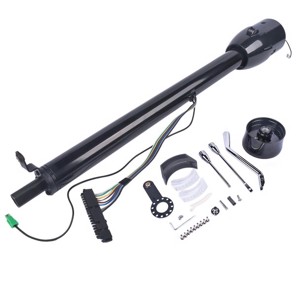 32" GM Chevy Black Stainless Steel Tilt Steering Column Shift Automatic No Key