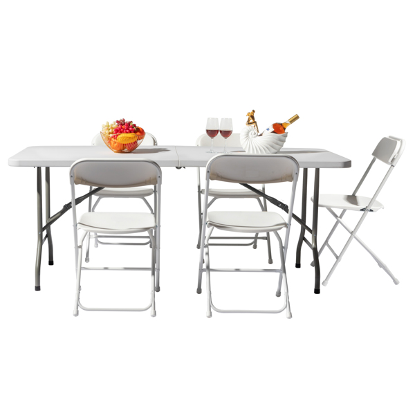 6FT Outdoor Courtyard Foldable Long Table