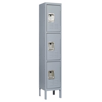 3 Door 66\\"H Metal Lockers With Lock for Employees,Storage Locker Cabinet for Home Gym Office School Garage,Gray 