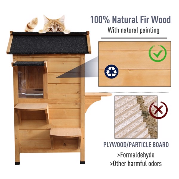 Wooden Cat House ( Amazon Shipping)（Prohibited by WalMart）