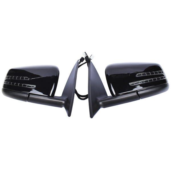 For Mercedes C-Class W204 C180 C200 C250 C300 C350 C63 AMG Black Sedan 2008-2013 Black Rear View Mirror Set Left & Right