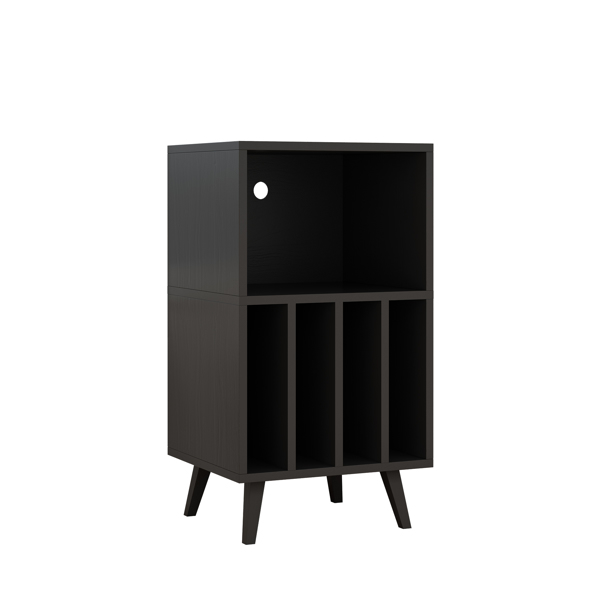 Record Player Stand，Turntable Stand with Storage，Album Storage Cabinet for Bedroom Living Room Office，Music room，Black