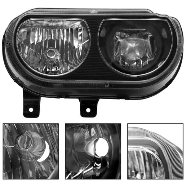 Fit For 2008-2014 Dodge Challenger Headlights Assembly Lamp Black CH2502219