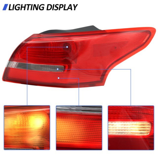 Tail Lights Assembly Compatible with 2015-2018 Ford Focus Taillamp Rear outer Right Passenger Side