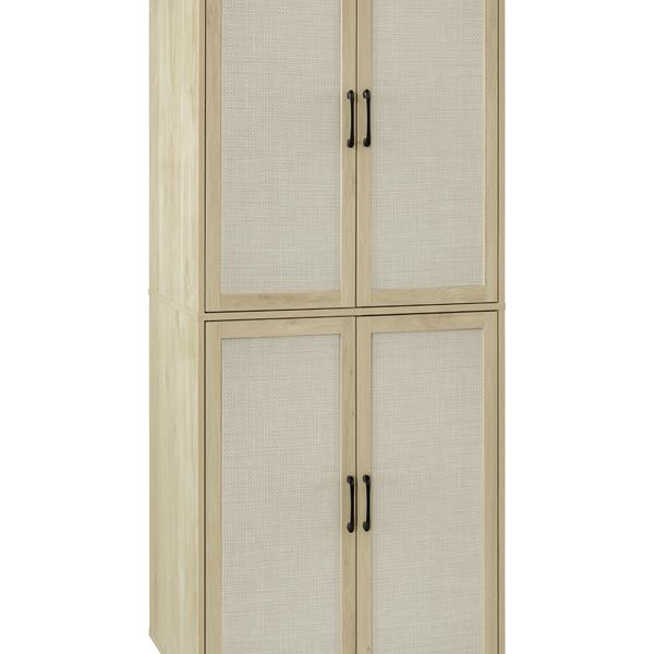 4 Door Cabinet, with 4 Adjustable Inner Shelves, Storage Cabinet